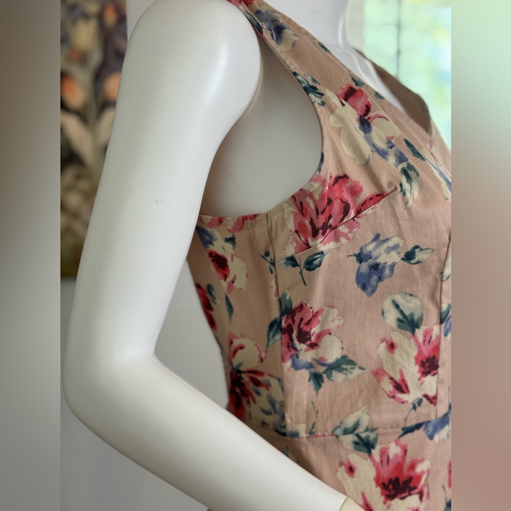 Charming Charlie Khaki Floral Cut Out Dress Size Medium - Picture 11 of 13
